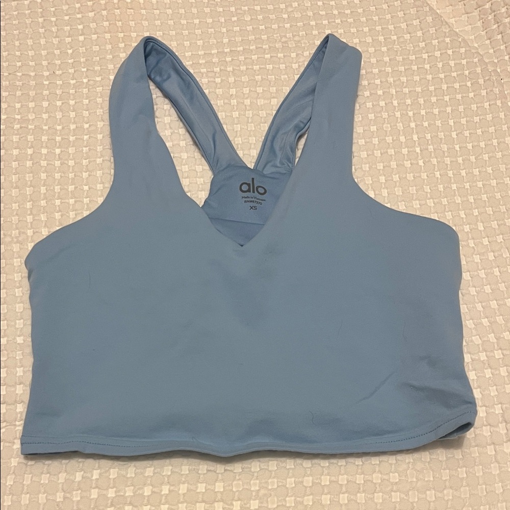 Alo Airbursh Real Bra Tank in blue sky - Picture 2 of 7